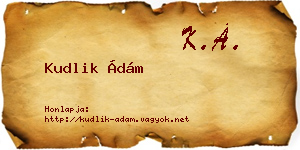 Kudlik Ádám névjegykártya